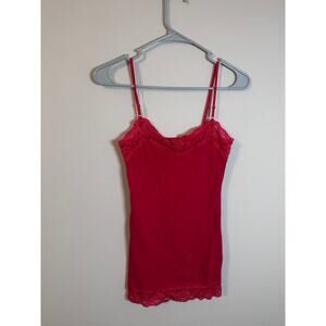 Zenana Outfitters womens Y2K tank top with lace accents size small
